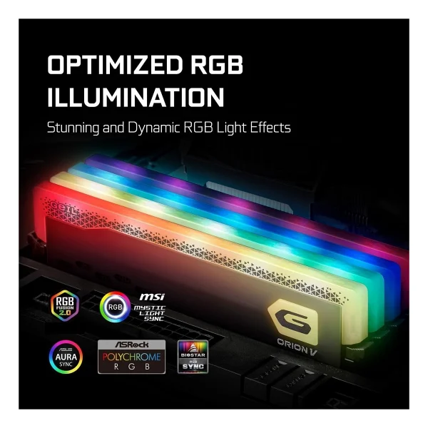Geil Orion V RGB AMD 32 GB (2x16) 5200 MHz Cl38 Gavsg532gb5200c38bdc DDR5 RAM - Görsel 5