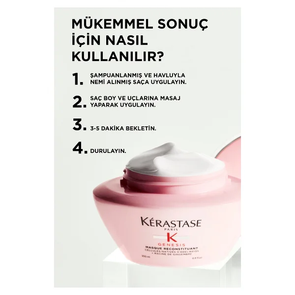 Kerastase Genesis Masque Reconstituant 200 Ml Dökülme Karşıtı Yoğun Güçlendirici Saç Maskesi - Görsel 9