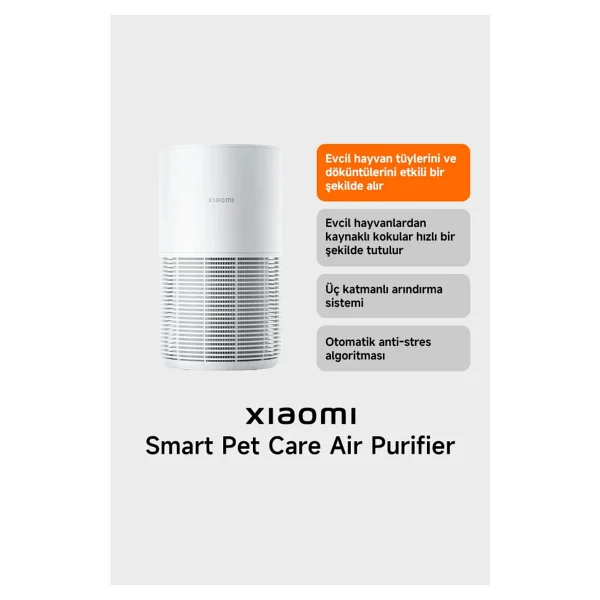 Xiaomi Smart Pet Care Hava Temizleyici % 99,99 Virüs Dezenfeksiyonu Beyaz Renkli Evcil Hayvan Dostu Cihaz - Görsel 9