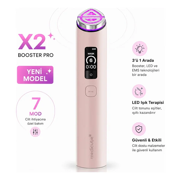 Medicube Age-R Booster Pro X2 7'si 1 Arada Pembe Kore Cilt Bakım Cihazı - Görsel 2