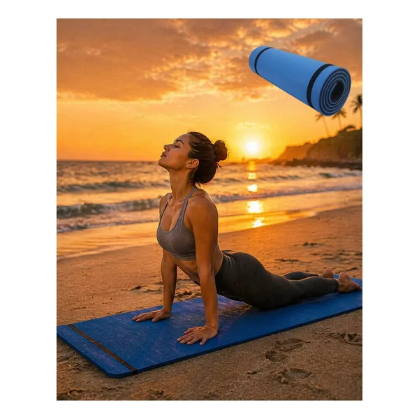 10mm Yoga Mati Mavi - Görsel 6