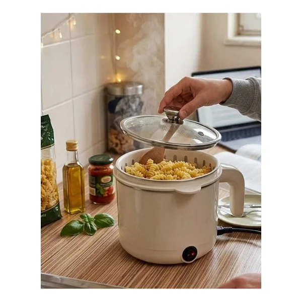 Elektrikli Mini Tencere 1 Litre Çorba Pilav Makarna Pişirici Çok Fonksiyonlu - Görsel 5