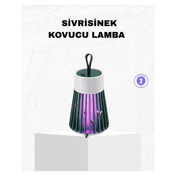 Şarjlı Mor Işıklı Sivrisinek Öldürücü Lamba - Sessiz Ve Kimyasal Içermez - Görsel 5