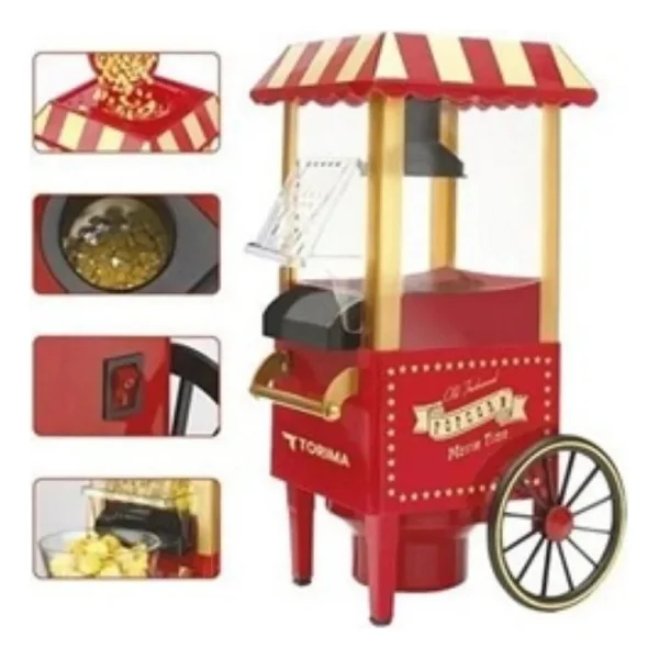 Yağsız Popcorn Makinesi Hızlı Sıcak Hava Mısır Patlatıcı Ev Tipi Kullanım - Görsel 4