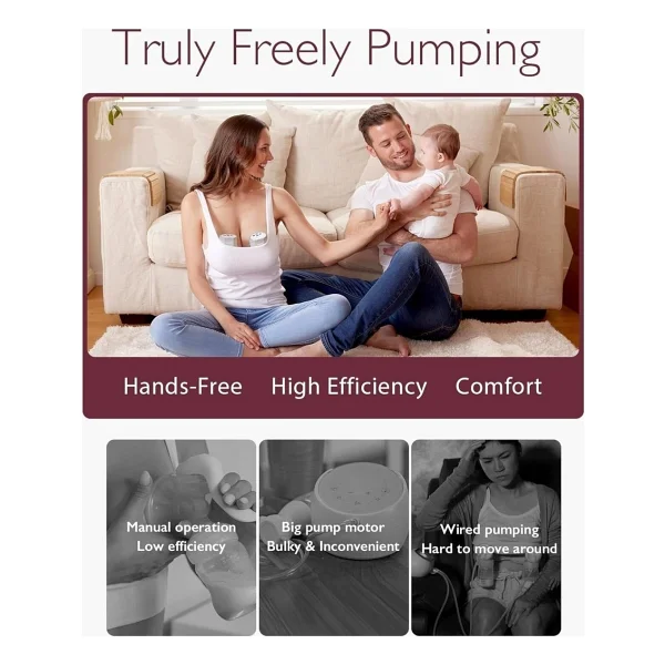 Momcozy S12 Pro Taşınabilir Göğüs Pompası, 3 Mod, 9 Seviye, Akıllı Ekran, Eller Serbest - Görsel 5