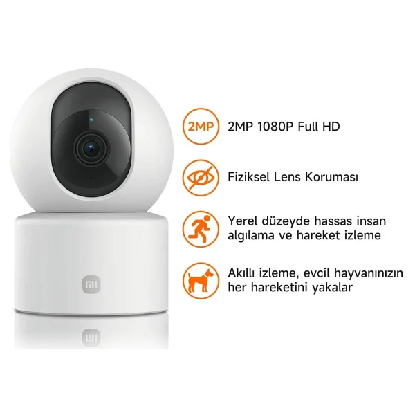 Xiaomi Smart Camera C201 Full HD 2 Mp 360 Derece Gece Görüşlü Ip Wi-Fi Güvenlik Kamerası - Görsel 2