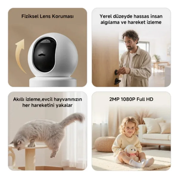Xiaomi Smart Camera C201 Full HD 2 Mp 360 Derece Gece Görüşlü Ip Wi-Fi Güvenlik Kamerası - Görsel 3
