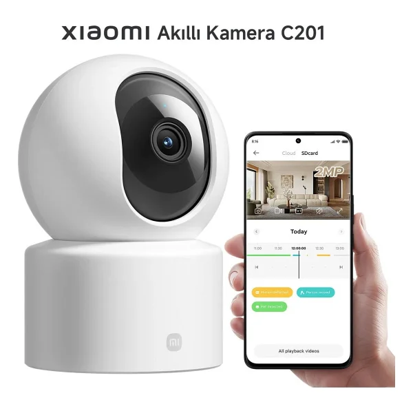 Xiaomi Smart Camera C201 Full HD 2 Mp 360 Derece Gece Görüşlü Ip Wi-Fi Güvenlik Kamerası - Görsel 10