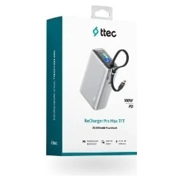 Ttec Recharger Pro Max Tft 2bb274 25000 mAh Hızlı Şarj Powerbank - Görsel 3