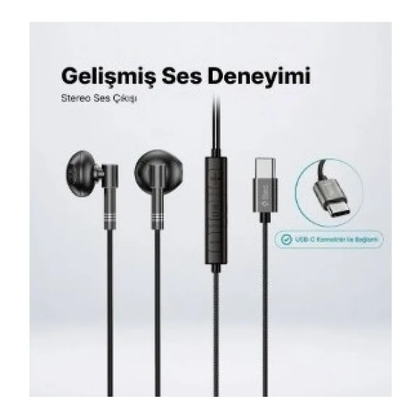 Ttec Rio Fit Style 2KMM20S Siyah Type-C Kablolu Kulak İçi Kulaklık - Görsel 3