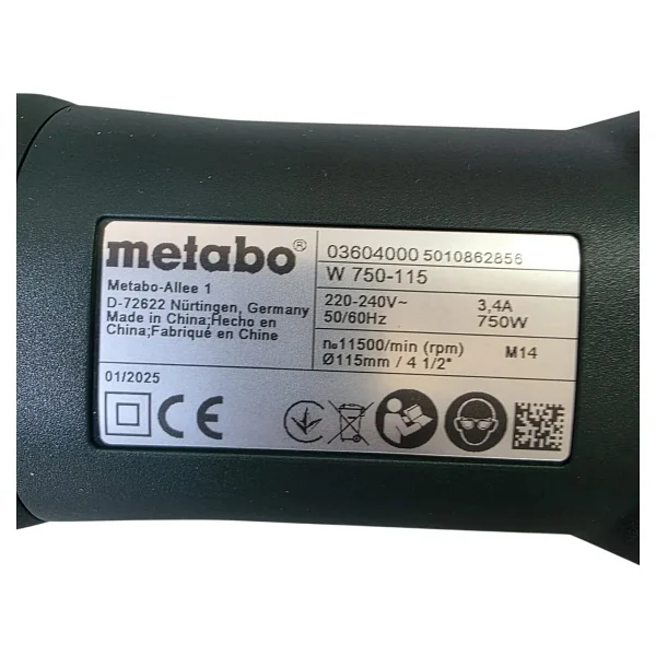 Metabo W 750-115 750 W Taşlama Makinesi - Görsel 9
