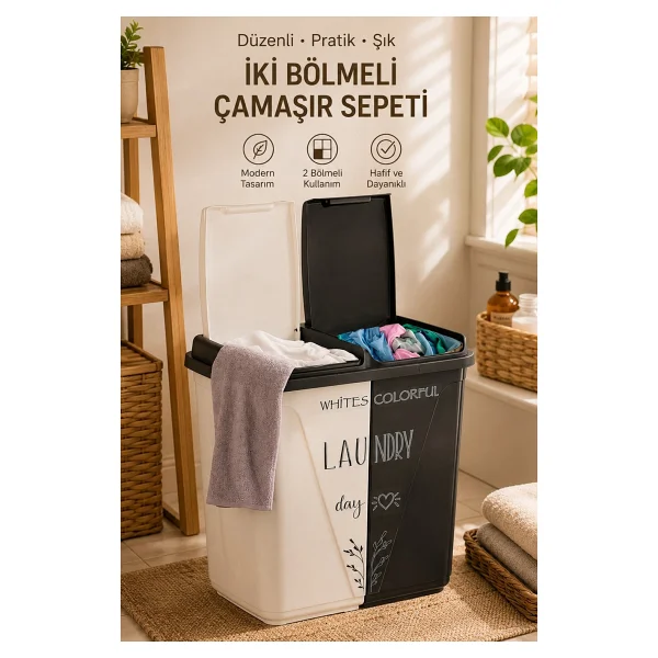 Violet House Colormatik 90 Lt Kirli Çamaşır Sepeti - Görsel 3