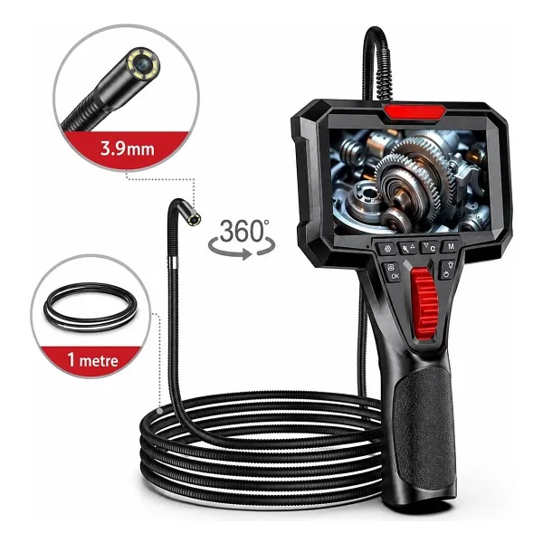 Ym Y400 360 Derece Oynar Başlı 3.9mm Lens 1 Metre Kablo Endüstriyel Endoskop Yılan Kamera - Görsel 7