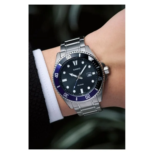 Casio Standart Mdv-107d-1a2vdf Siyah-Mavi Erkek Kol Saati - Görsel 4