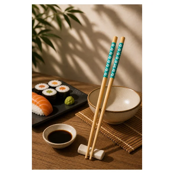 Tby Shop Bambu Chopstick 5 Li Desenli Yıkanabilir Çin Suşi Ramen Noodle Yemek Çubuğu - Görsel 4