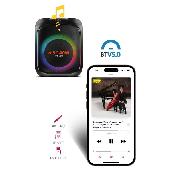 Powerway Mıo Mikrofonlu Bluetooth Hoparlör - Görsel 2