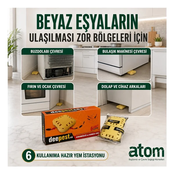 Atom Alman Hamam Böceği Ilacı Ve Özel Yem Kutuları - Görsel 4