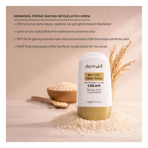Dermokil Pirinç Mayası Beyazlatıcı Fluid 30 Spf 60 Gr Leke Kremi - Görsel 3