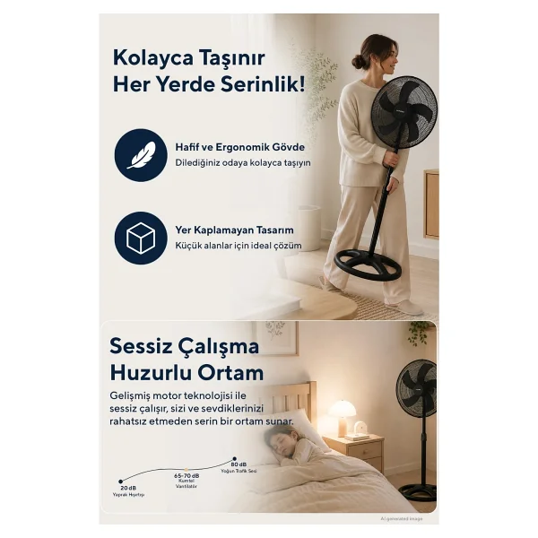 Kumtel Ktf-345 Ayaklı Vantilatör - Görsel 4