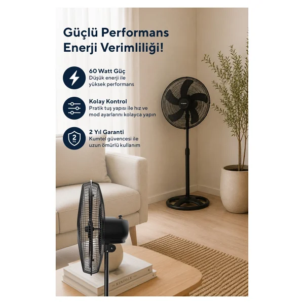 Kumtel Ktf-345 Ayaklı Vantilatör - Görsel 6
