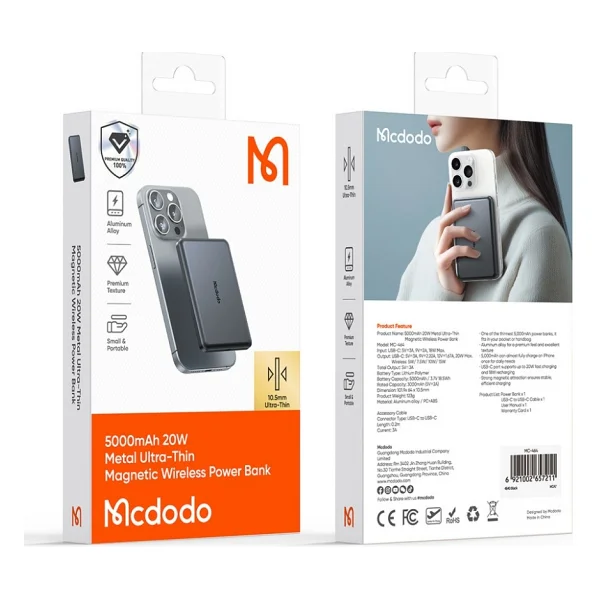 Mcdodo Mc-4641 5000 mAh Kablosuz Hızlı Şarj Powerbank - Görsel 6