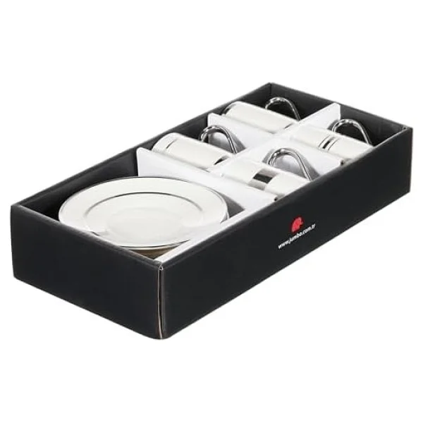 Jumbo Luces Platin 4 Kişilik Kahve Fincan Takımı - Görsel 3