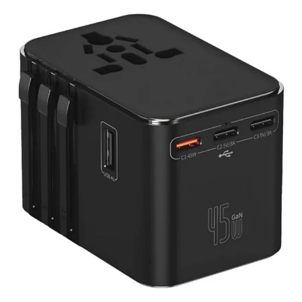 Universal Seyahat Priz Dönüştürücü Adaptör, 45w Şarj Cihazı, 2x USB Girişi, 3x Type-C Girişi, Uluslararası Güç Adaptörü, Us, Uk, Eu, Au Evrensel Uyum - Görsel 4