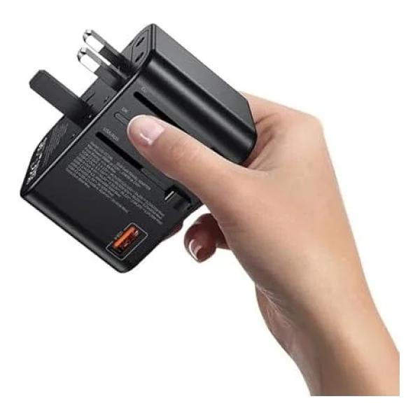 Universal Seyahat Priz Dönüştürücü Adaptör, 45w Şarj Cihazı, 2x USB Girişi, 3x Type-C Girişi, Uluslararası Güç Adaptörü, Us, Uk, Eu, Au Evrensel Uyum - Görsel 2