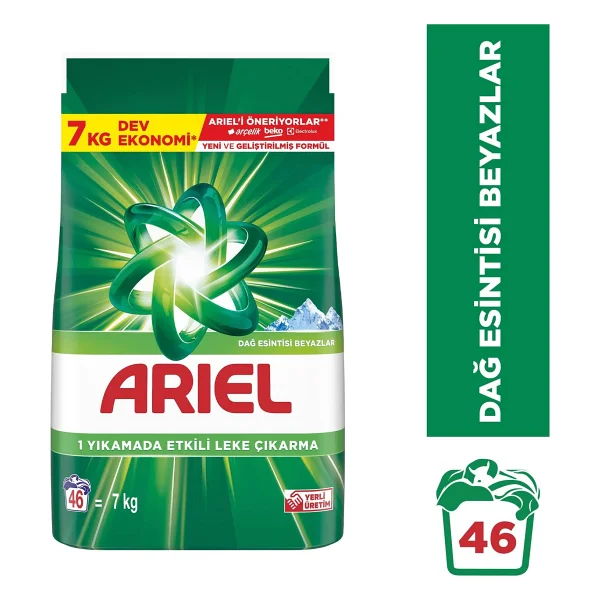 Ariel Dağ Esintisi Beyazlar için 7 kg Toz Deterjan