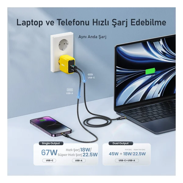 Aohi Magcube 67 W Hızlı Şarj Adaptörü - Görsel 4