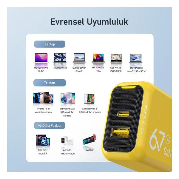 Aohi Magcube 67 W Hızlı Şarj Adaptörü - Görsel 9