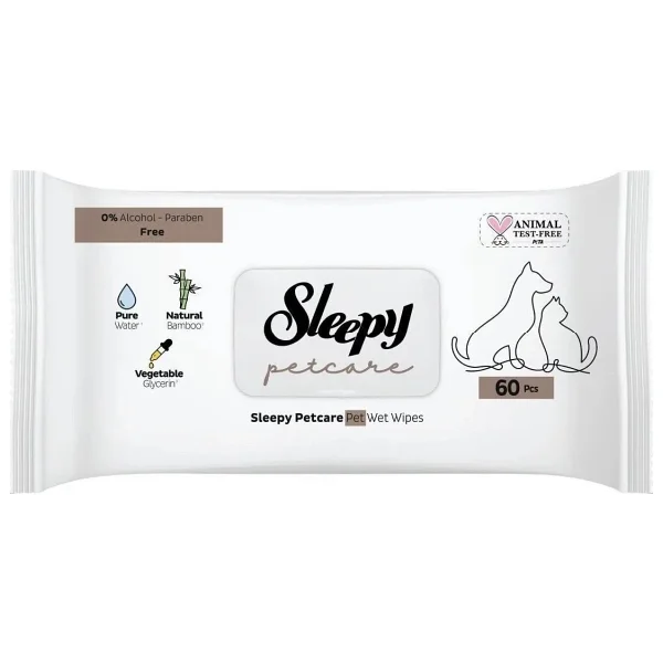 Sleepy Petcare Evcil Hayvan Islak Havlusu 60 X 2 Adet (120 Yaprak) - Görsel 4
