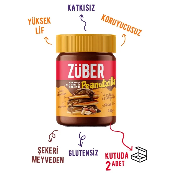 Züber Peanutzilla Kakaolu Fıstık Kreması X 2 Adet - Görsel 2