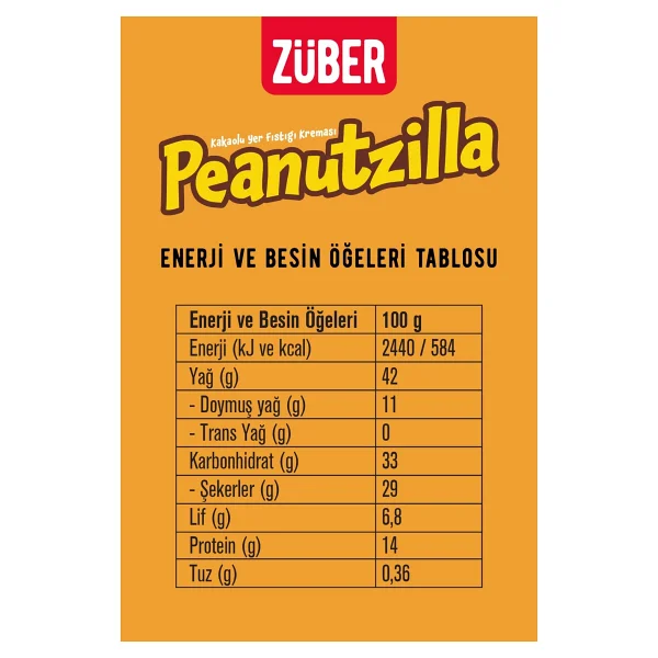 Züber Peanutzilla Kakaolu Fıstık Kreması X 2 Adet - Görsel 3