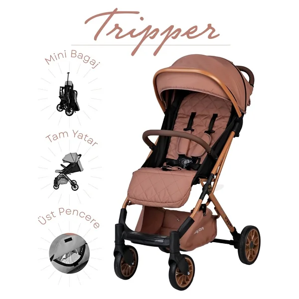 Baby Care Tripper Kahverengi Kabin Tipi Bebek Arabası - Görsel 2
