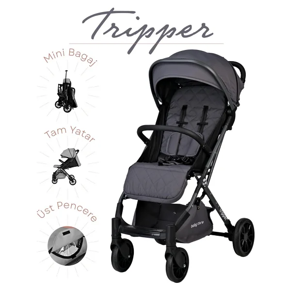 Baby Care Tripper Gri Kabin Tipi Bebek Arabası - Görsel 2