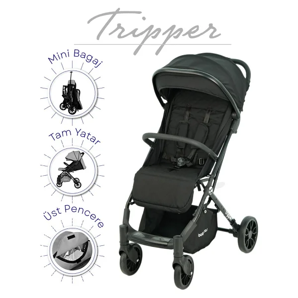 Baby Care Tripper Siyah Kabin Tipi Bebek Arabası - Görsel 2