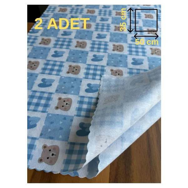 Montefair Yıkanabilir Karakterli Ilkokul Ve Okul Öncesi Beslenme Örtüsü Beslenme Bezi 3 Adet 35 X 50 Cm - Pembe - Beyaz - Görsel 10