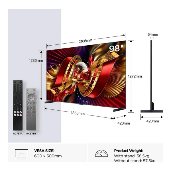 Tcl 98c8l 4K Ultra HD 98" 248 Ekran Uydu Alıcılı Google Smart Sqd Mini LED TV - Görsel 3