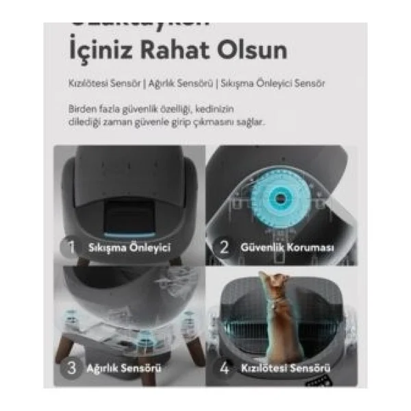 Catlink Üstü Açık Otomatik Kedi Tuvaleti Beyaz - Scooper Open-X (Cl-Ch-01-W) - Görsel 2