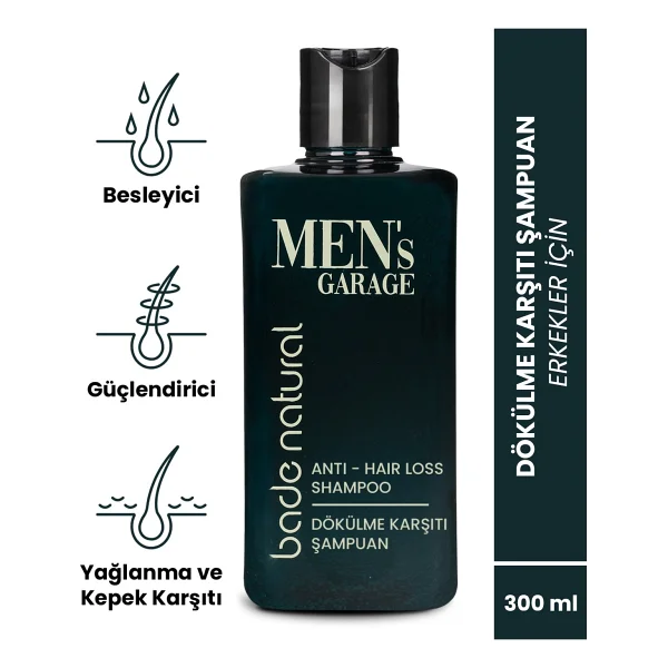 Bade Natural Men's Garage Biberiye 300 Ml Saç Dökülmesine Karşı Şampuan - Görsel 8