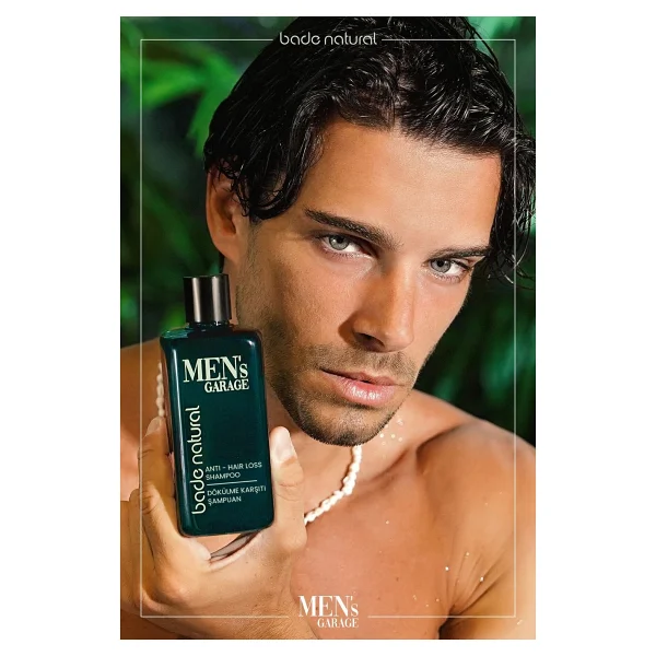 Bade Natural Men's Garage Biberiye 300 Ml Saç Dökülmesine Karşı Şampuan - Görsel 3
