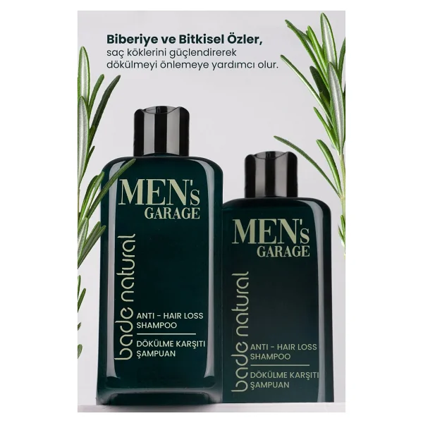 Bade Natural Men's Garage Biberiye 300 Ml Saç Dökülmesine Karşı Şampuan - Görsel 5