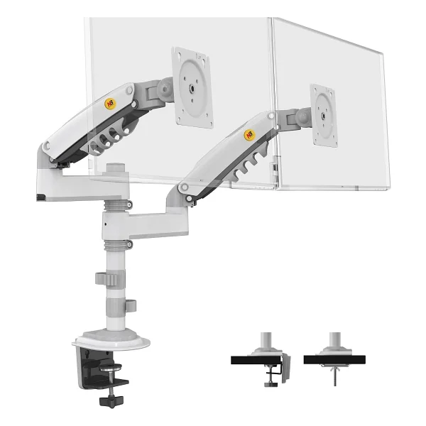 North Bayou H180 Beyaz 17-27 İnç İki Kollu Amortisörlü Monitör Standı - Görsel 6