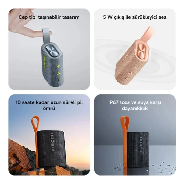 Xiaomi Sound Pocket Pembe Bluetooth Hoparlör - Görsel 3