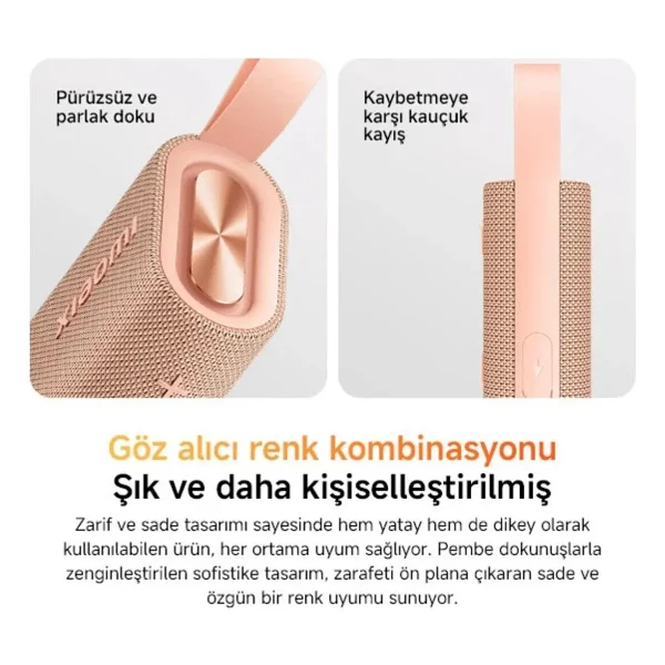 Xiaomi Sound Pocket Pembe Bluetooth Hoparlör - Görsel 6