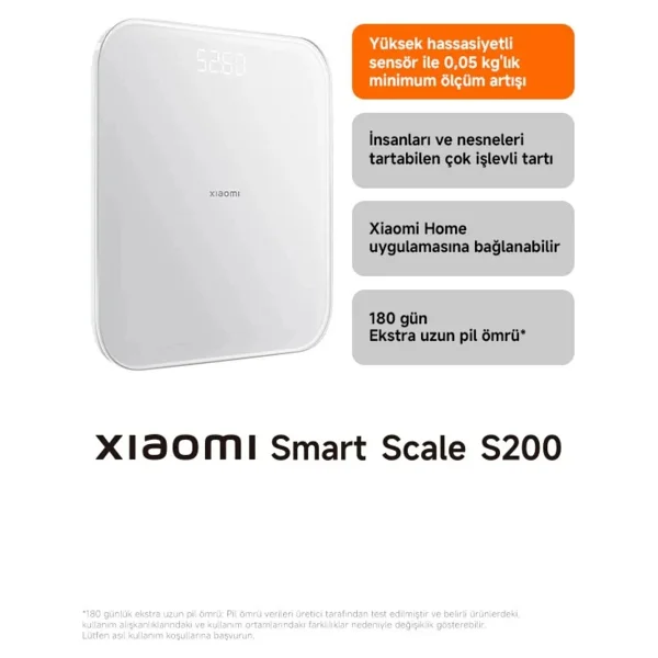 Xiaomi Smart Scale S200 Beyaz Dijital Baskül - Görsel 2