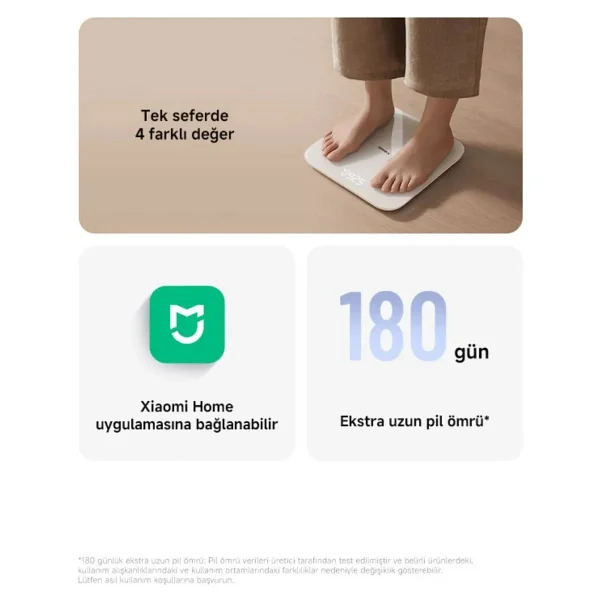 Xiaomi Smart Scale S200 Beyaz Dijital Baskül - Görsel 3