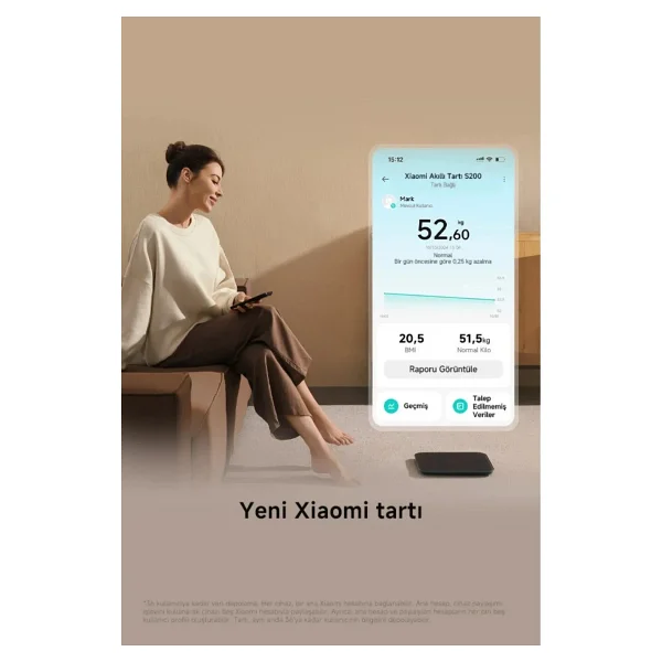 Xiaomi Smart Scale S200 Beyaz Dijital Baskül - Görsel 7
