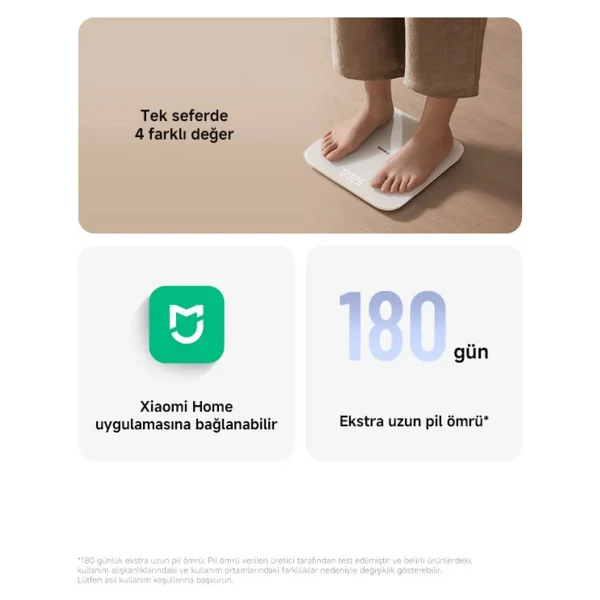 Xiaomi Smart Scale S200 Siyah Dijital Baskül - Görsel 4